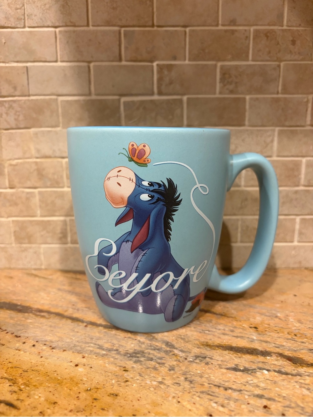 Disney Eeyore Pastel Blue Ceramic Mug with Purple Graphic